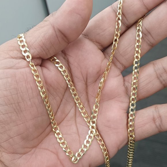 Stamped Accessories Kt Solid Gold Cuban Chain 20 Inches Poshmark